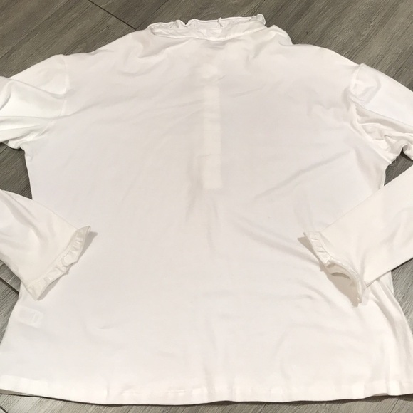 Upfsunshop Crisp White Long Sleeve Ruffle Henley size 3X - Picture 8 of 9